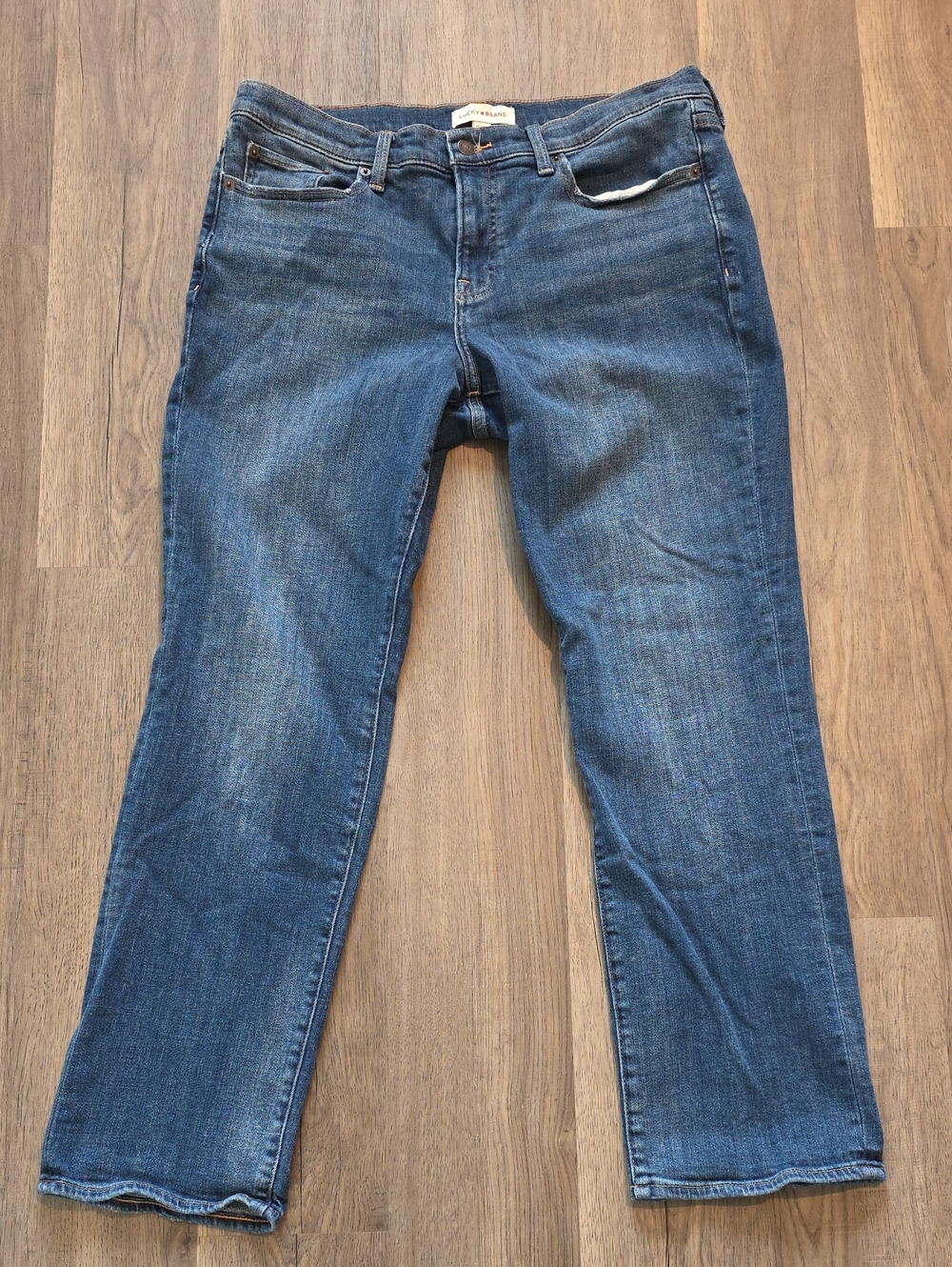 Lucky Brand Straight Jeans - Medium Blue Denim 14 32